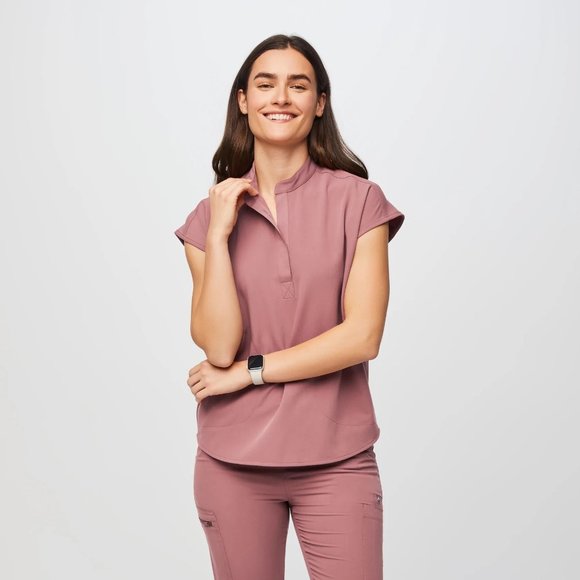Figs Tops Figs Rafaela Oversized Scrub Top Chalk Pink Poshmark